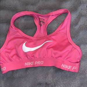 Pink kids Nike Pro sports bra